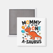 Aimant Maman du One-a-saurus 2e Anniversaire Dinosaure Pa (Recto/Verso)