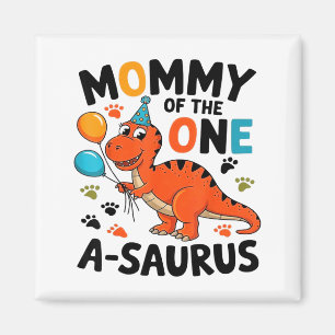 Aimant Maman du One-a-saurus 2e Anniversaire Dinosaure Pa
