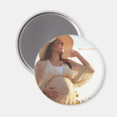 Aimant Maman enceinte Photo ETA Naissance (Recto/Verso)