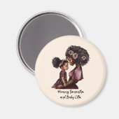 Aimant Maman et fille noire personnalisée (1) (Recto/Verso)