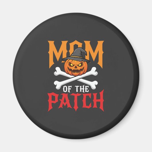 Aimant Maman Halloween de Patch Pumpkin Sorcière (Devant)