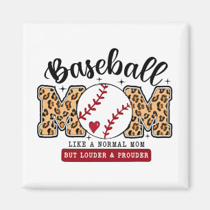 Aimant Maman Leopard Loud & Fier Baseball Mère
