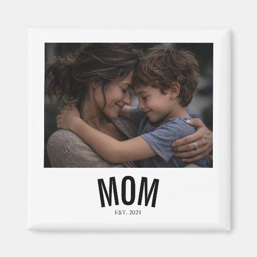 Aimant Maman Minimaliste Photo Créée (Devant)