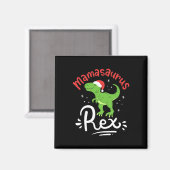 Aimant Maman Noël Saurus Rex Dinosaure Mère Noël (Recto/Verso)