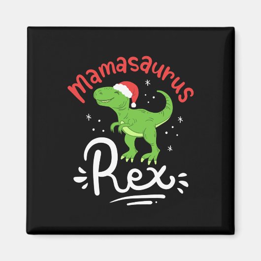 Aimant Maman Noël Saurus Rex Dinosaure Mère Noël (Devant)