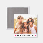 Aimant Maman nous t'aimons coeur mère photo de jour (Recto/Verso)
