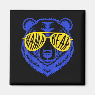 Aimant Maman ours syndrome de down maman fils fille jaune