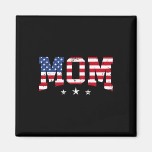 Aimant Maman patriotique américaine Fête des mères Drapea