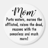 Aimant Maman : Pièces les eaux, Infirmières les malades.. (Devant)