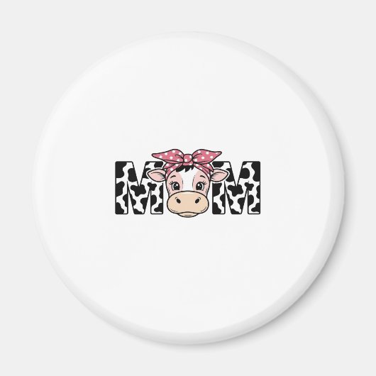 Aimant Maman Vache Mignonne Nœud Conception Graphique_1 (Devant)