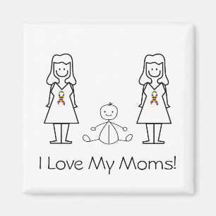 Aimant Mamans personnalisables et bébé de LGBT 2