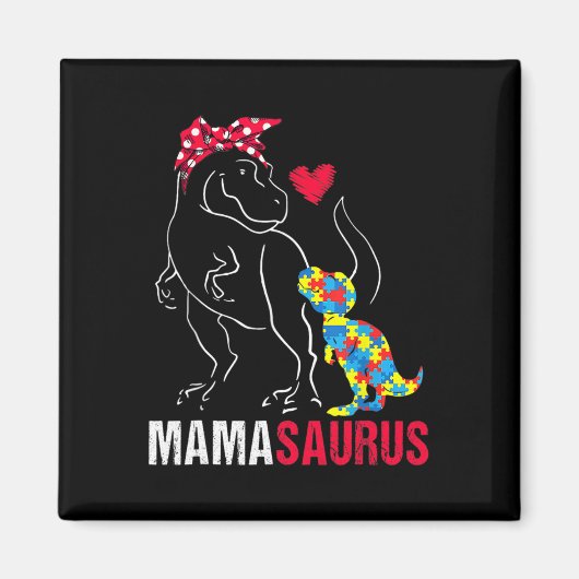 Aimant Mamasaurus T Rex Dinosaur Mama Saurus Autisme Awar (Devant)