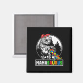Aimant Mamasaurus T Rex Dinosaur Mama Saurus Autisme Awar (Recto/Verso)