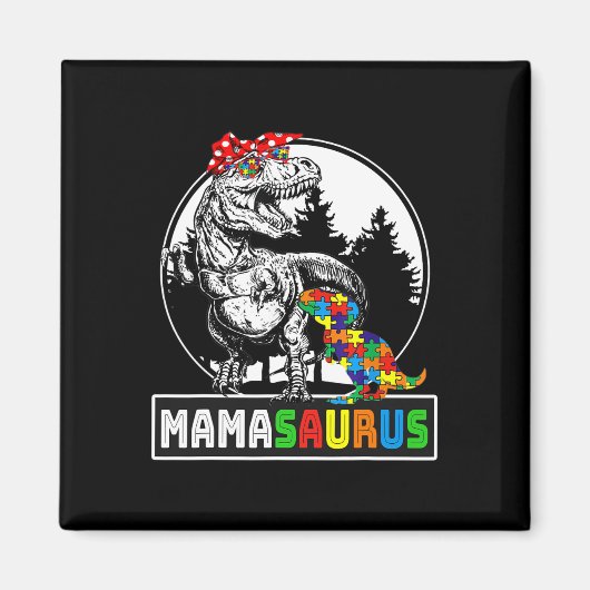 Aimant Mamasaurus T Rex Dinosaur Mama Saurus Autisme Awar (Devant)