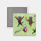 Aimant Mambo Labrador Musicians Peinture (Recto/Verso)