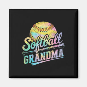 Aimant Mamie de softball Tie Dye Amoureux de softball Fêt