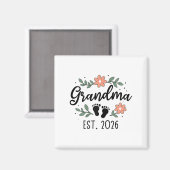 Aimant Mamie Est 2026 - Annonce de Grossesse Pour Mamie (Recto/Verso)