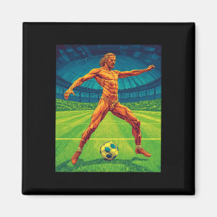 Aimant Mamie foot léopard coeur Mamie joueuse de foot