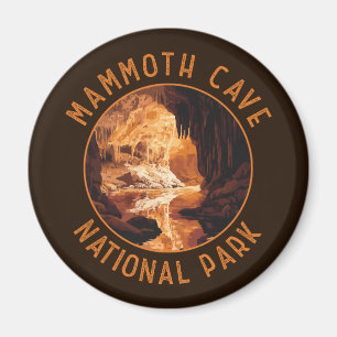 Aimant Mammoth Cave National Park Retro Distressed Circle