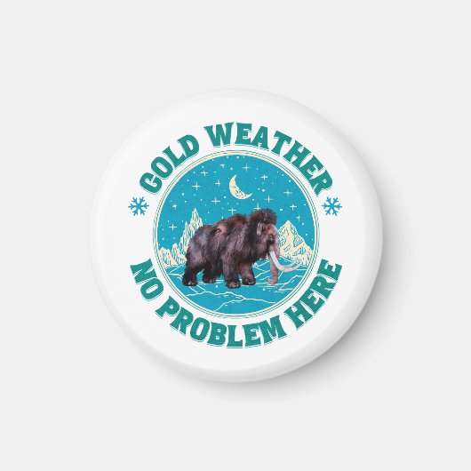 Aimant Mammouth d'hiver Humour de Froid (Devant)