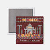 Aimant Man Cave Funny Garage Mahal Tools | Nom personnali (Recto/Verso)