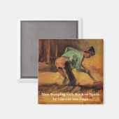 Aimant Man Stooping with Stick, Spade de Vincent van Gogh (Recto/Verso)