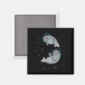 Aimant Manatee Astronaut Cadeaux femmes Space Manatee (Recto/Verso)