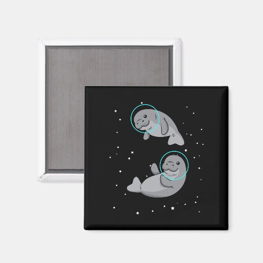 Aimant Manatee Astronaut Cadeaux femmes Space Manatee (Recto/Verso)