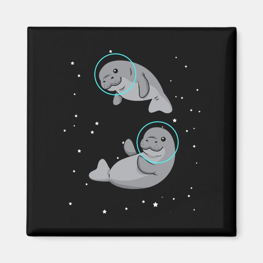 Aimant Manatee Astronaut Cadeaux femmes Space Manatee (Devant)