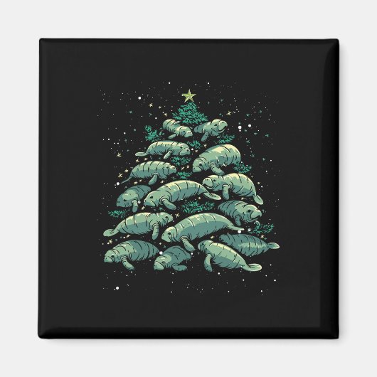 Aimant Manatee Christmas Tree Manatee Xmas Boys & Wom (Devant)