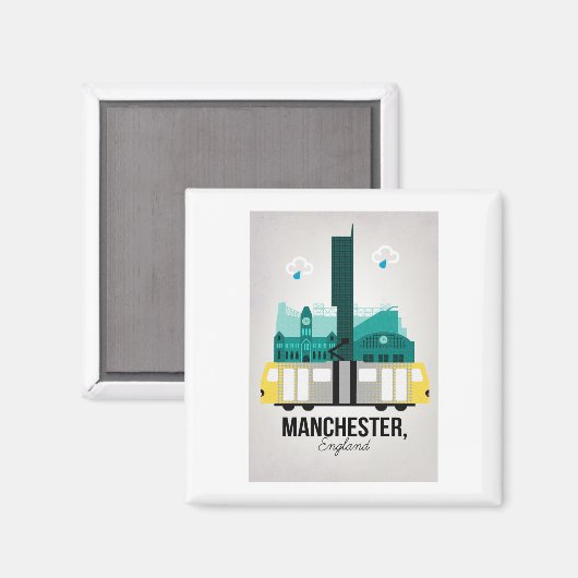 Aimant Manchester avec tramway (Recto/Verso)