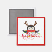 Aimant manchot de Noël   (Recto/Verso)