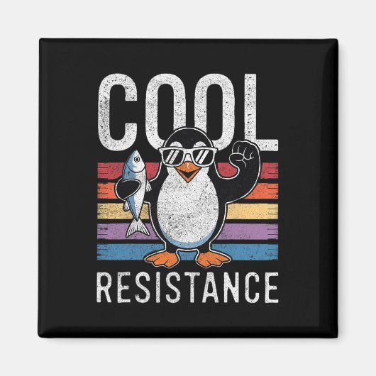 Aimant Manchot de résistance cool subtile tarifs protesta (Devant)