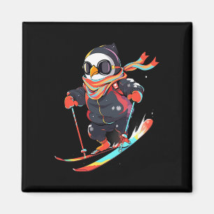Aimant Manchot skieur skieur ski hiver neige