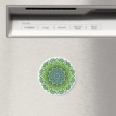 Aimant Mandala à fleurs vertes (In Situ (Lave-vaisselle))