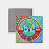 Aimant Mandala Arc-en-Ciel (Recto/Verso)