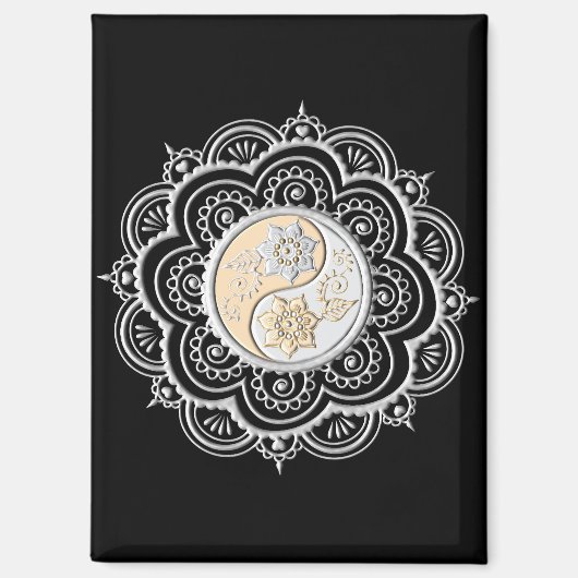 Aimant Mandala argent et or (Recto)