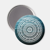 Aimant Mandala Blanc Laissez la mer vous libérer (Recto/Verso)