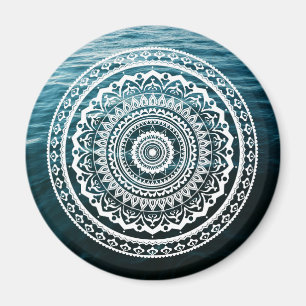 Aimant Mandala Blanc Laissez la mer vous libérer