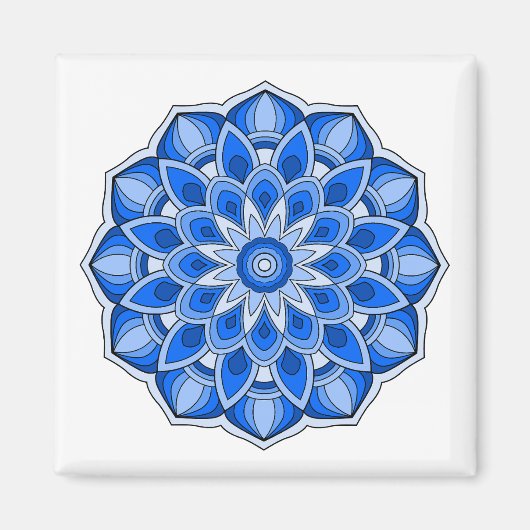 Aimant Mandala bleu (Devant)