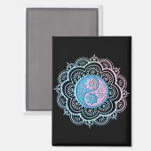Aimant Mandala bleu et rose (Recto/Verso)