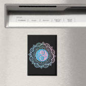 Aimant Mandala bleu et rose (In Situ (Lave-vaisselle))