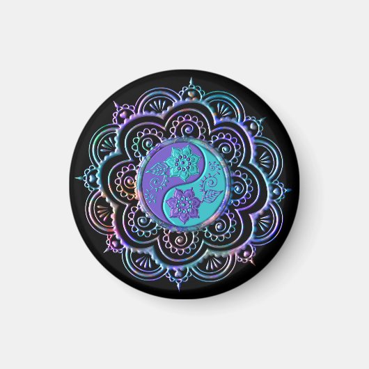 Aimant Mandala bleu et violet (Devant)