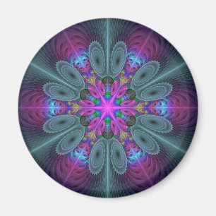 Aimant Mandala Coloré Frappant Art Fractal Kaléidoscope