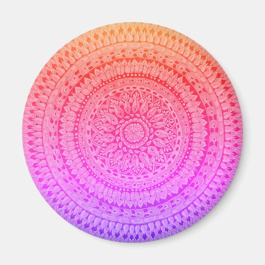 Aimant Mandala d'art original multicolore (Devant)