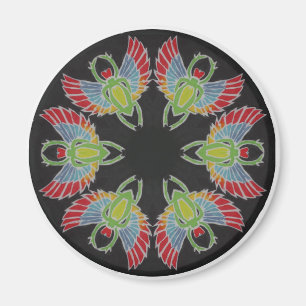 Aimant Mandala de batik de scarabée