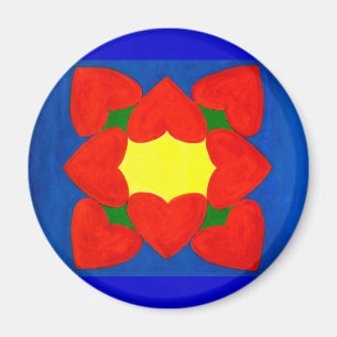 Aimant Mandala de coeurs de l'amour