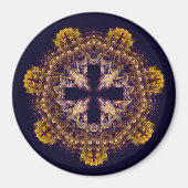Aimant Mandala de croix fractale (Devant)