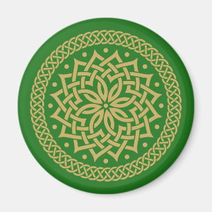 Aimant Mandala de fleur celtique or intricate