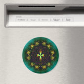Aimant Mandala de la Croix Verte (In Situ (Lave-vaisselle))